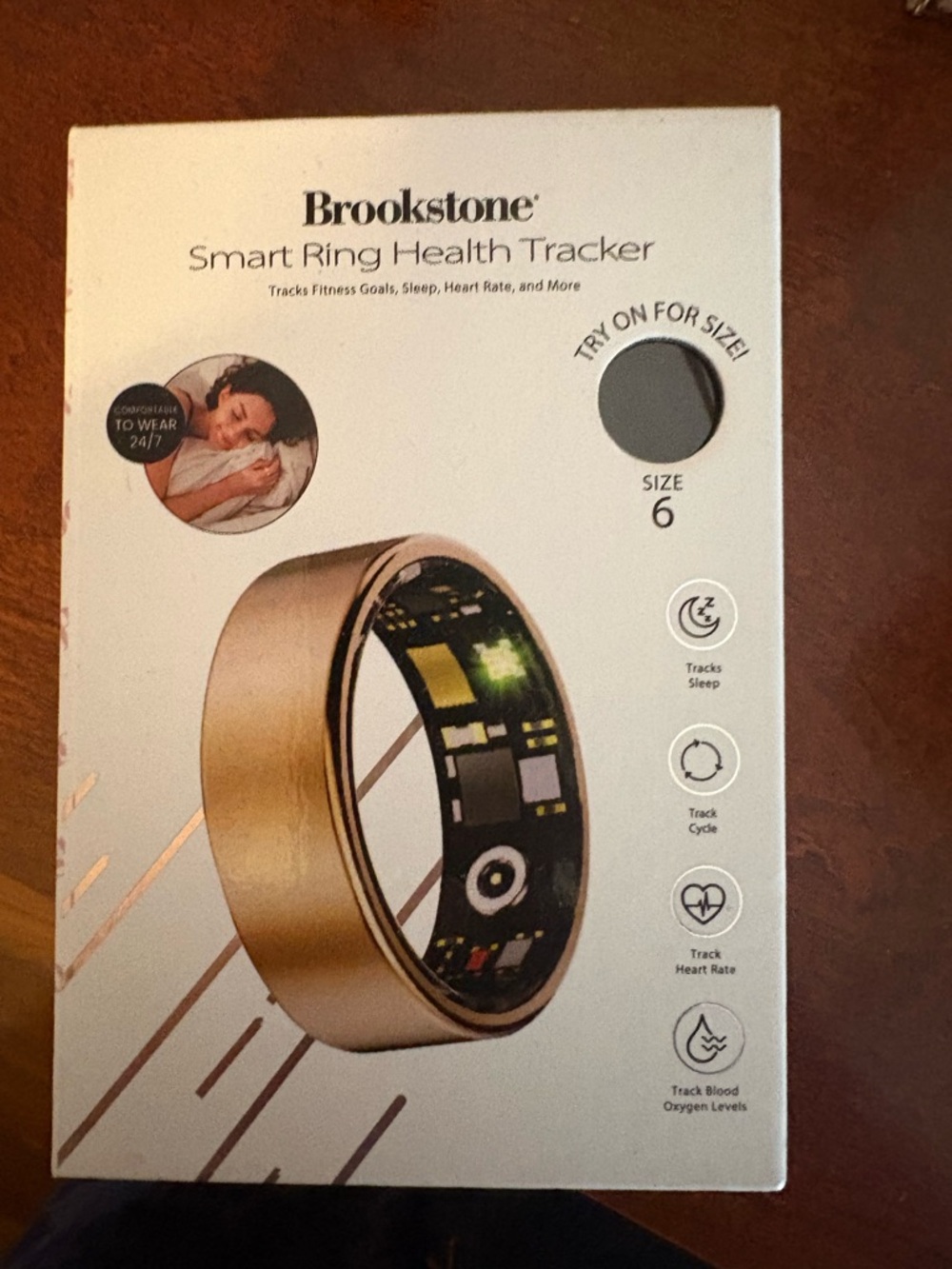 Brookstone Gold Smart Ring Health Tracker